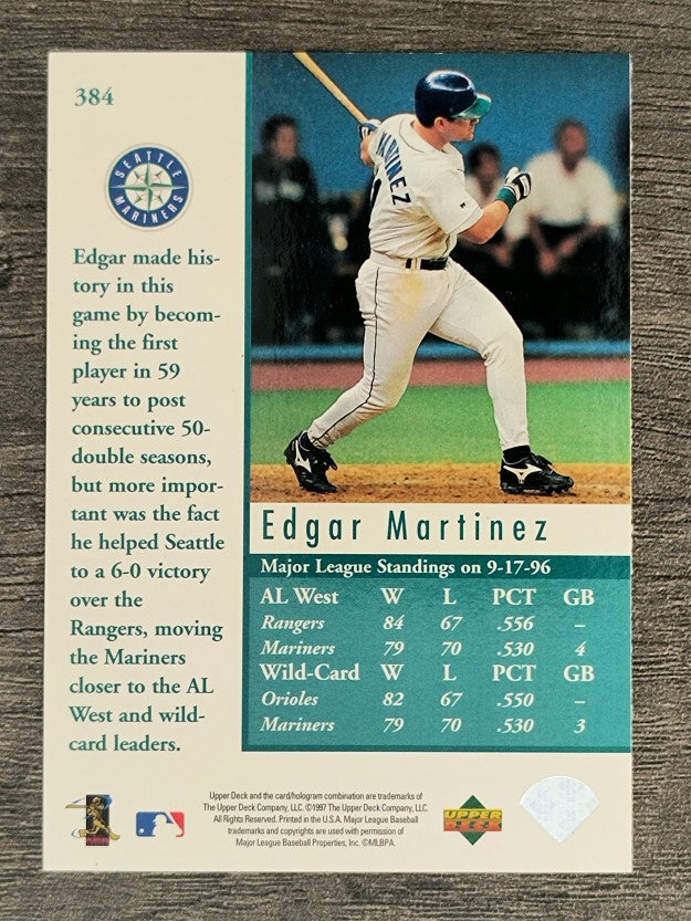 1997 Upper Deck #384B Edgar Martinez CF/White back