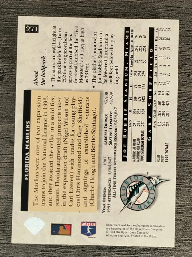 1994 Upper Deck Electric Diamond #271 Gary Sheffield HFA