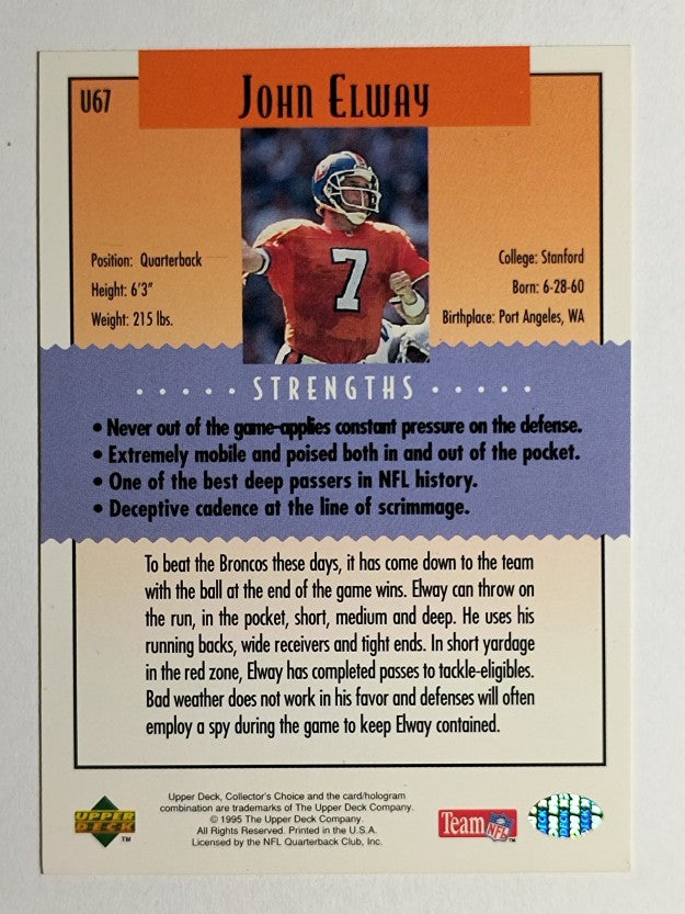 1995 Collector's Choice Update Silver #U67 John Elway K