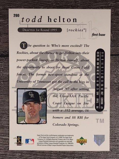 1998 Upper Deck #260 Todd Helton