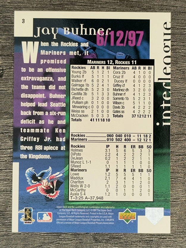 1998 Upper Deck #3 Jay Buhner HIST