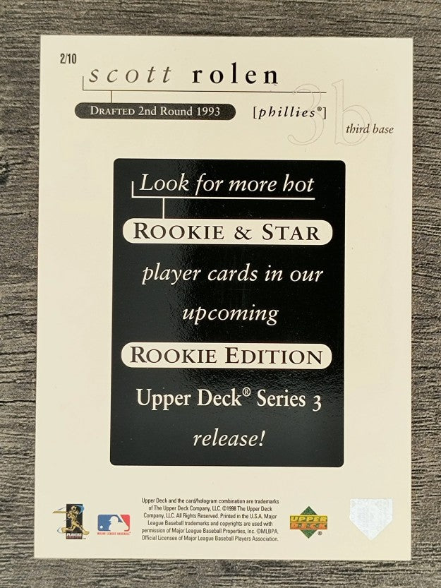 1998 Upper Deck Rookie Edition Preview #2 Scott Rolen