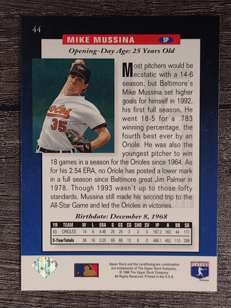 1994 Upper Deck #44 Mike Mussina FUT