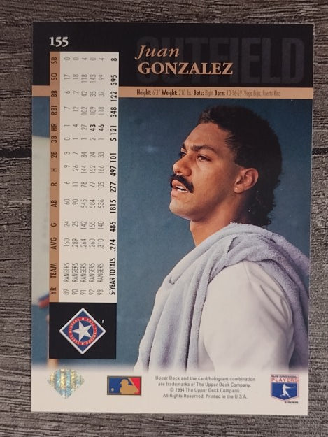 1994 Upper Deck #155 Juan Gonzalez