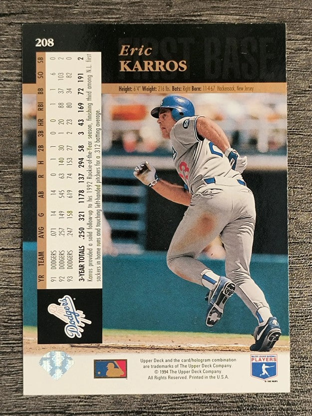 1994 Upper Deck #208 Eric Karros