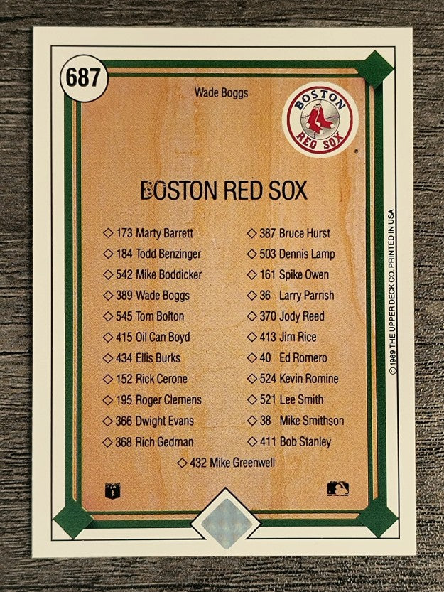 1989 Upper Deck #687 Wade Boggs TC