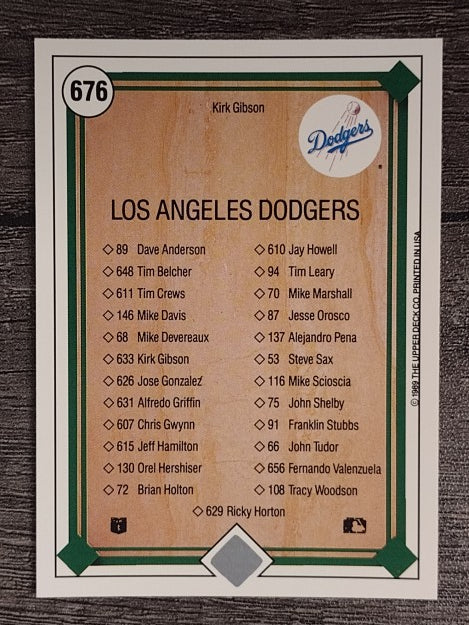 1989 Upper Deck #676 Kirk Gibson TC