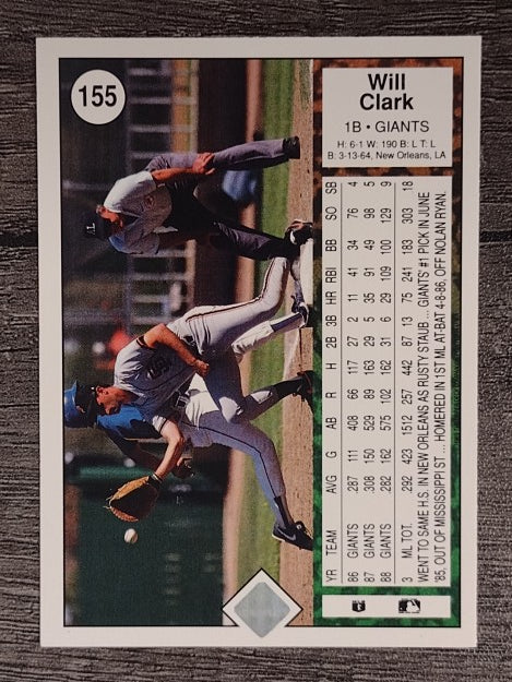 1989 Upper Deck #155 Will Clark
