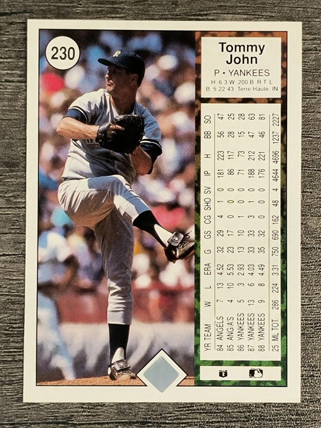 1989 Upper Deck #230 Tommy John