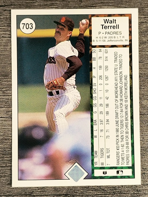 1989 Upper Deck #703 Walt Terrell