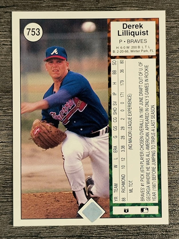 1989 Upper Deck #753 Derek Lilliquist RC