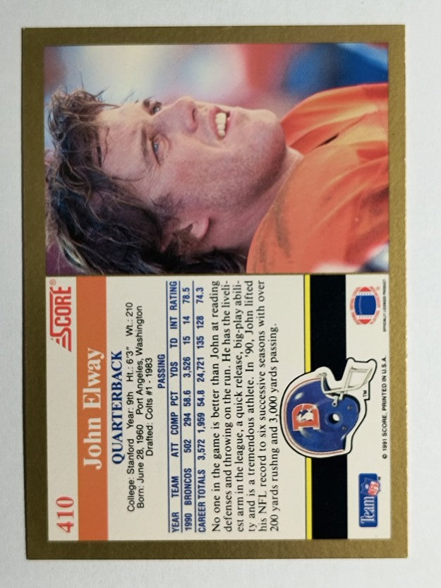 1991 Score #410 John Elway