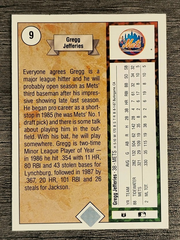 1989 Upper Deck #9 Gregg Jefferies