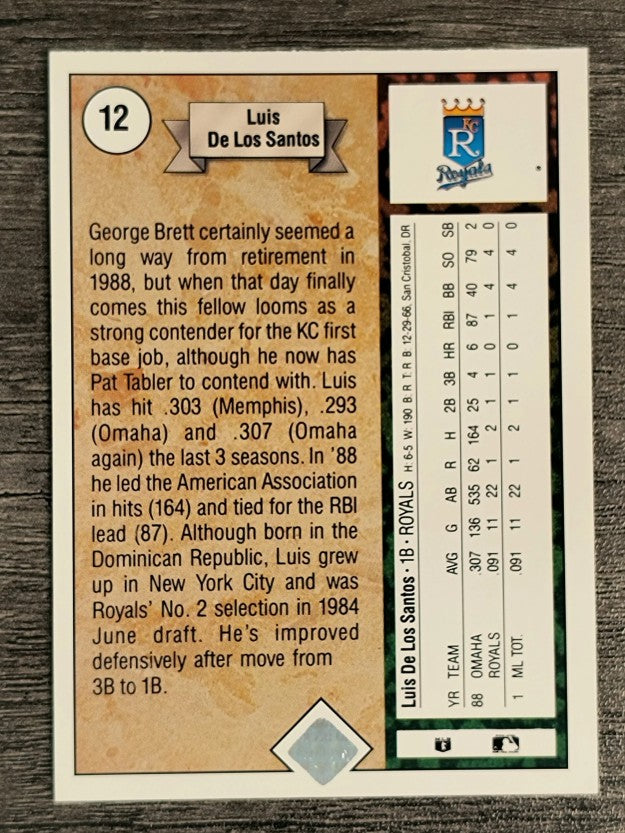 1989 Upper Deck #12 Luis DeLosSantos RC