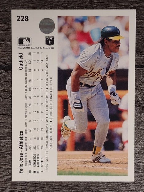 1990 Upper Deck #228 Felix Jose