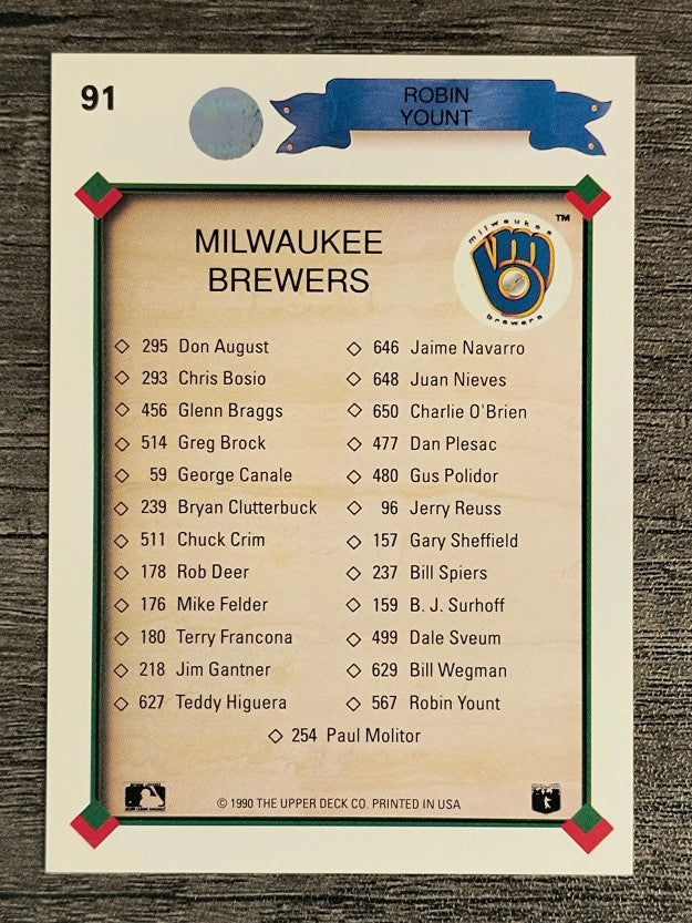 1990 Upper Deck #91 Robin Yount TC