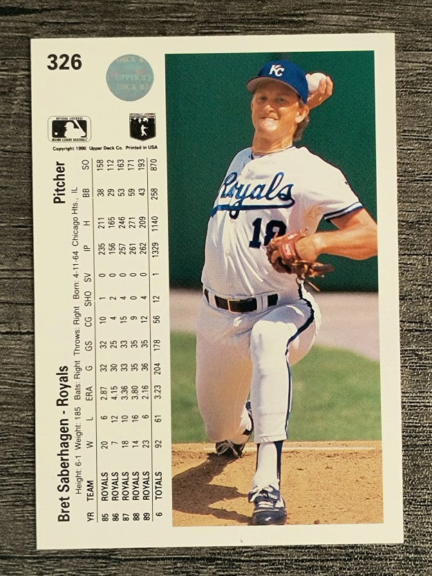 1990 Upper Deck #326 Bret Saberhagen