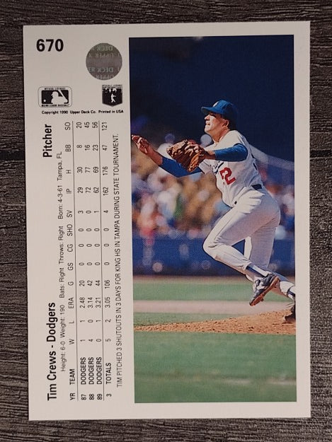 1990 Upper Deck #670 Tim Crews