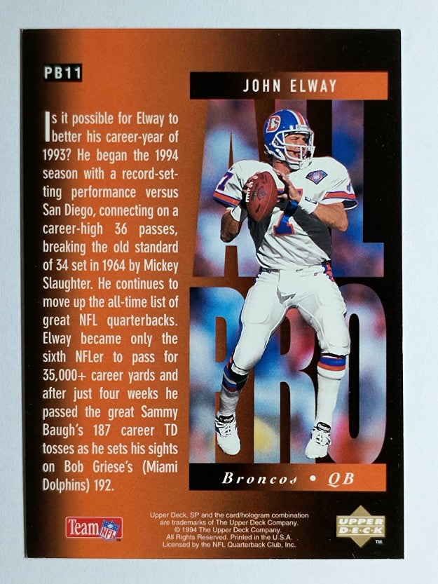 1994 SP Holoviews #PB11 John Elway