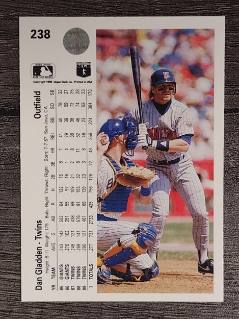 1990 Upper Deck #238 Dan Gladden