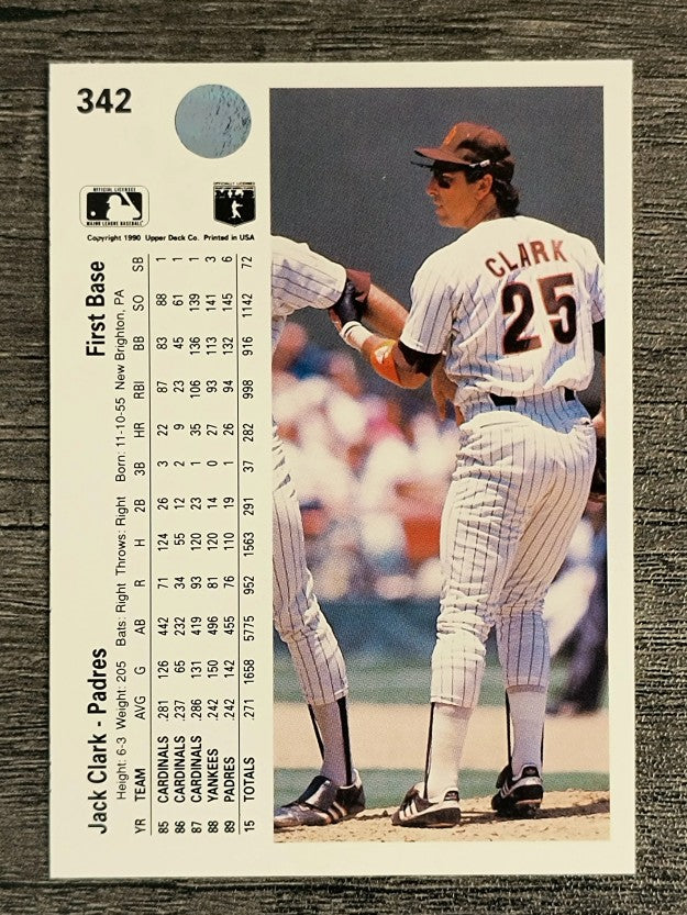 1990 Upper Deck #342 Jack Clark