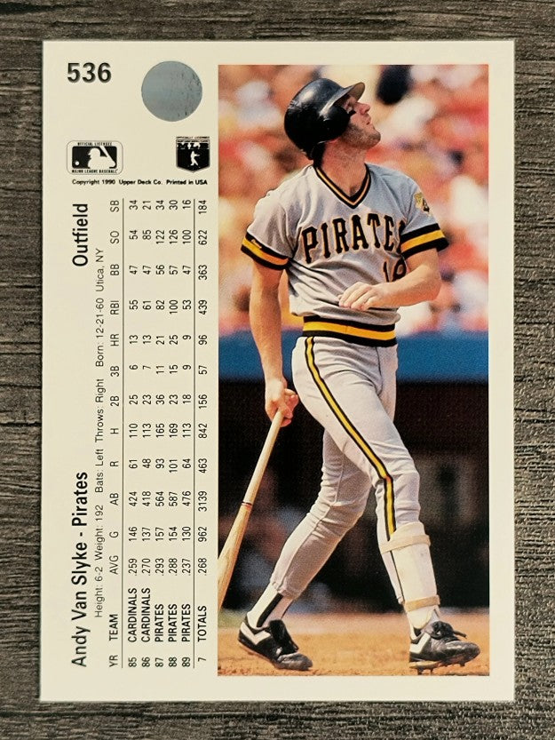 1990 Upper Deck #536 Andy Van Slyke