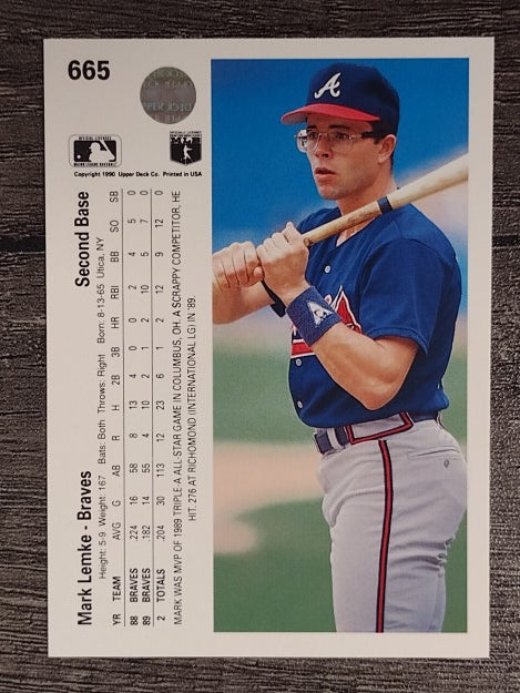 1990 Upper Deck #665 Mark Lemke