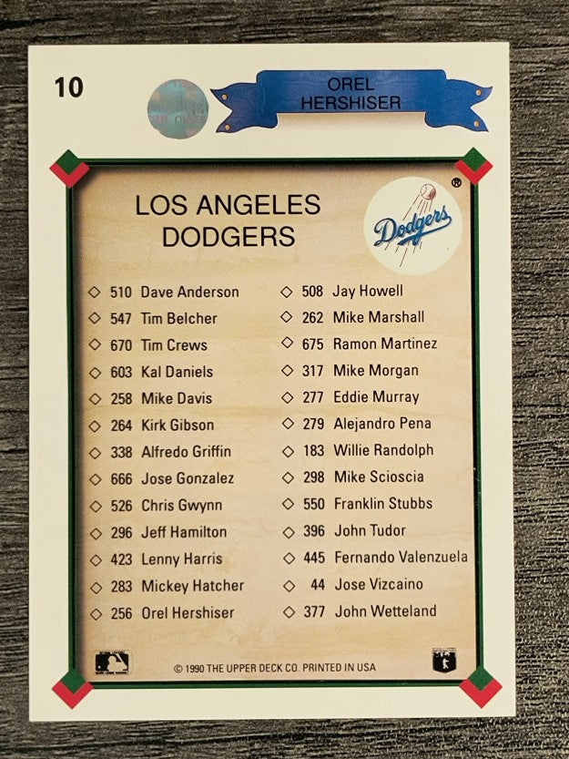 1990 Upper Deck #10 Orel Hershiser TC