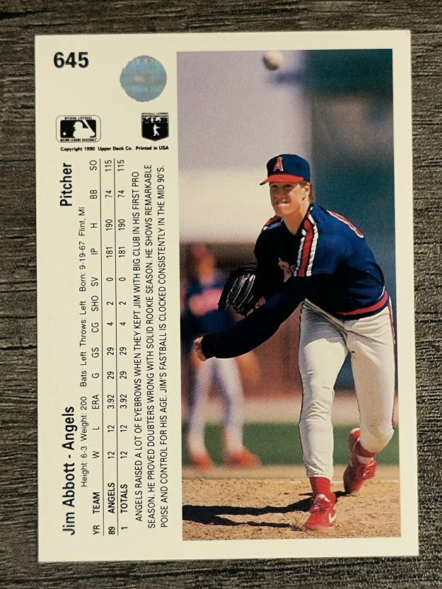1990 Upper Deck #645 Jim Abbott