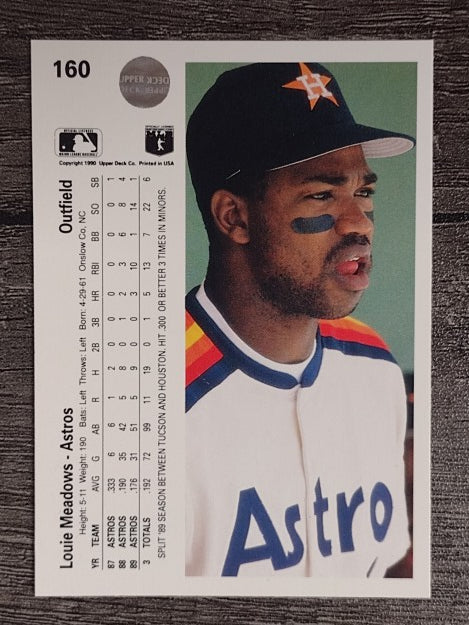 1990 Upper Deck #160 Louie Meadows