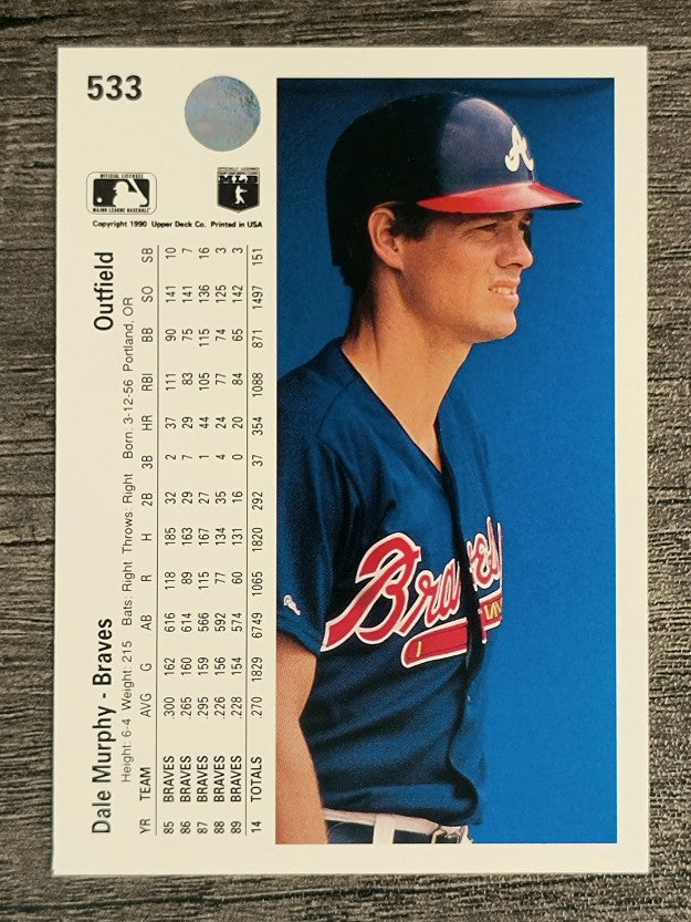 1990 Upper Deck #533 Dale Murphy