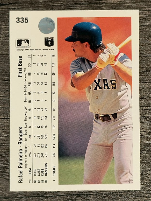 1990 Upper Deck #335 Rafael Palmeiro