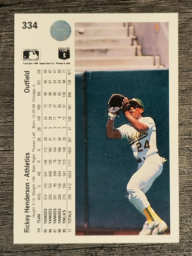 1990 Upper Deck #334 Rickey Henderson