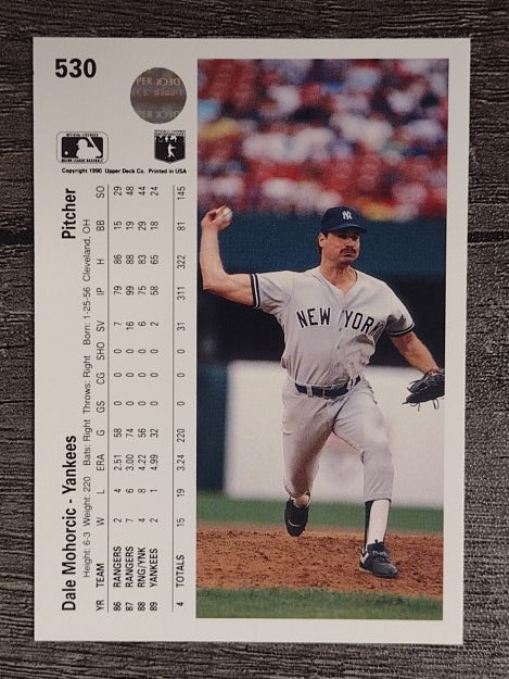 1990 Upper Deck #530 Dale Mohorcic