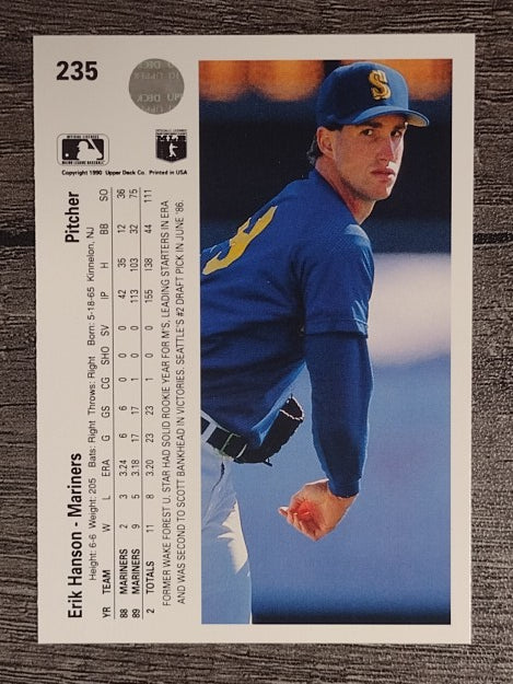 1990 Upper Deck #235 Erik Hanson