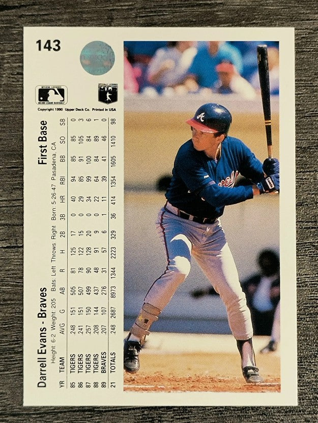 1990 Upper Deck #143 Darrell Evans