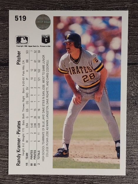 1990 Upper Deck #519 Randy Kramer