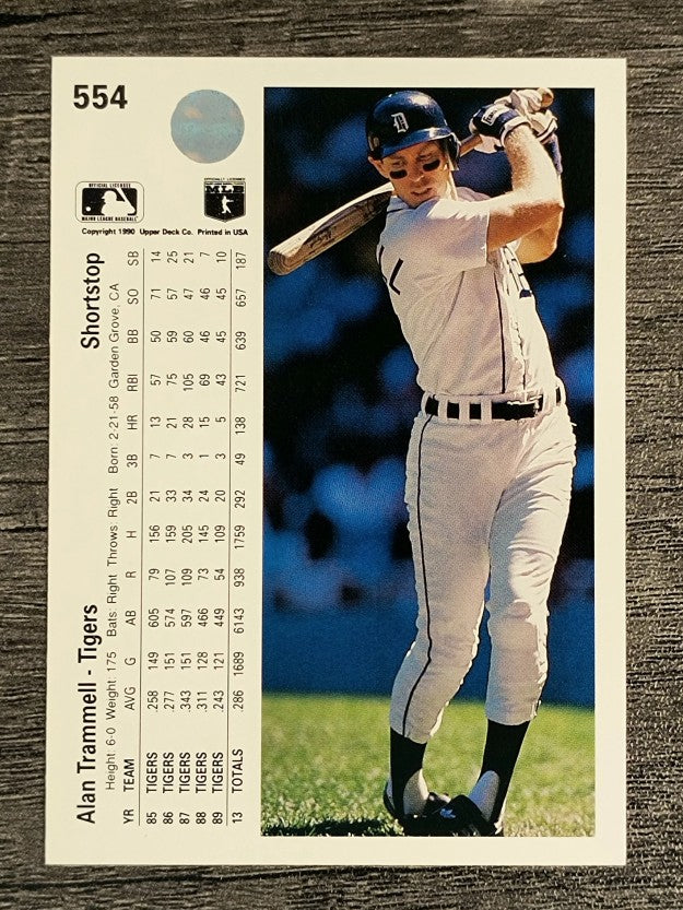 1990 Upper Deck #554 Alan Trammell