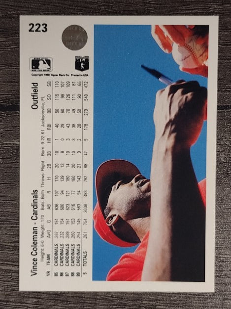 1990 Upper Deck #223 Vince Coleman