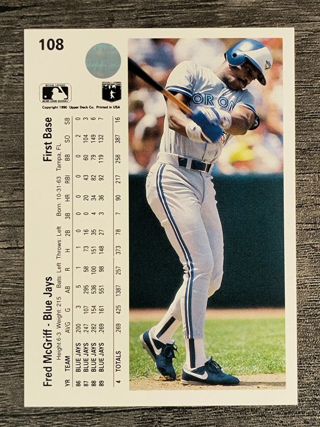 1990 Upper Deck #108 Fred McGriff