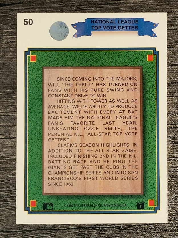 1990 Upper Deck #50 Will Clark Special