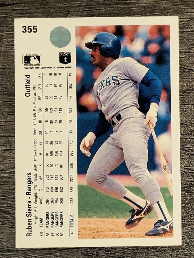 1990 Upper Deck #355 Ruben Sierra