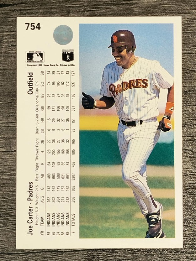 1990 Upper Deck #754 Joe Carter