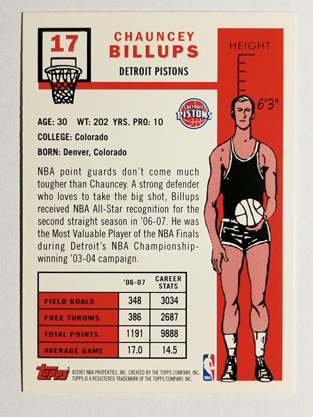 2007-08 Topps 1957-58 Variations #17 Chauncey Billups