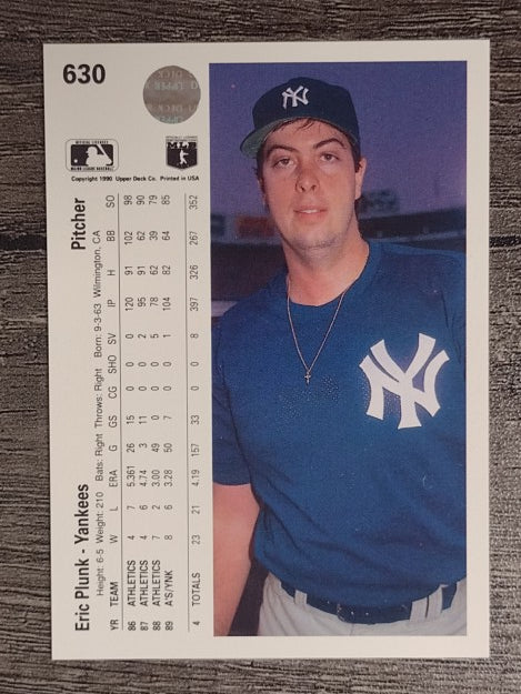 1990 Upper Deck #630 Eric Plunk