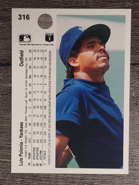 1990 Upper Deck #316 Luis Polonia