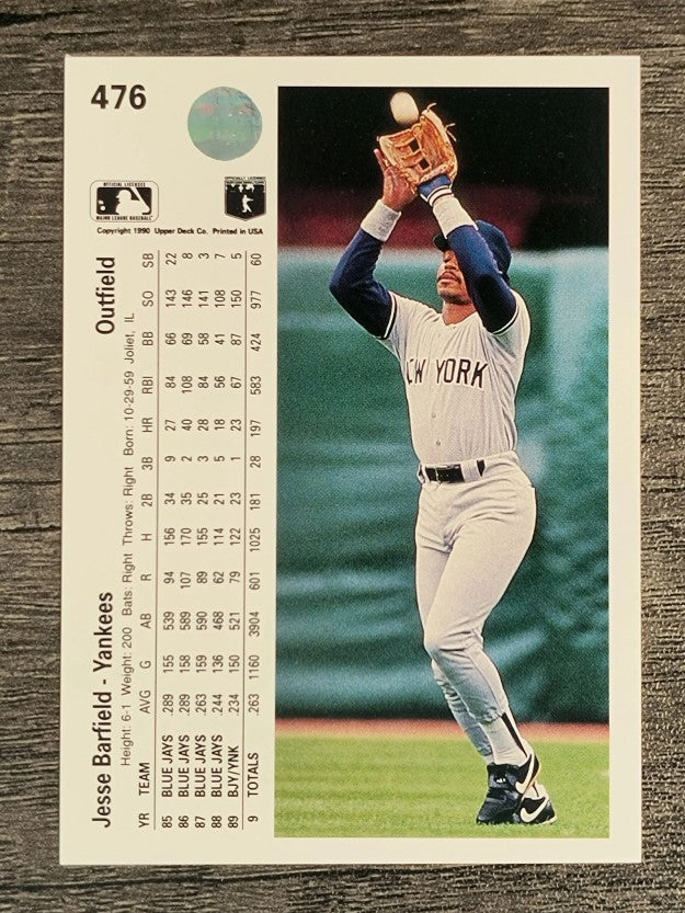 1990 Upper Deck #476 Jesse Barfield