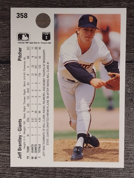 1990 Upper Deck #358 Jeff Brantley