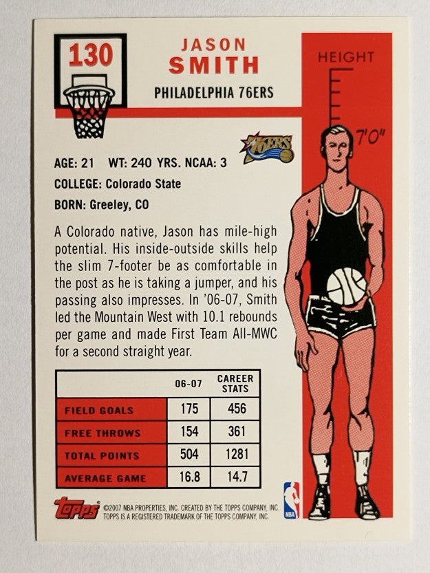 2007-08 Topps 1957-58 Variations #130 Jason Smith