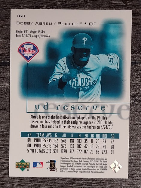 2001 UD Reserve #160 Bobby Abreu